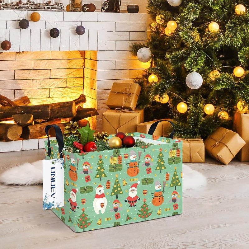 ONOEV Rectangular Christmas Party Gift Basket Cute Storage Box Organization Bin Room Decoration (Christmas tree) - Image 5